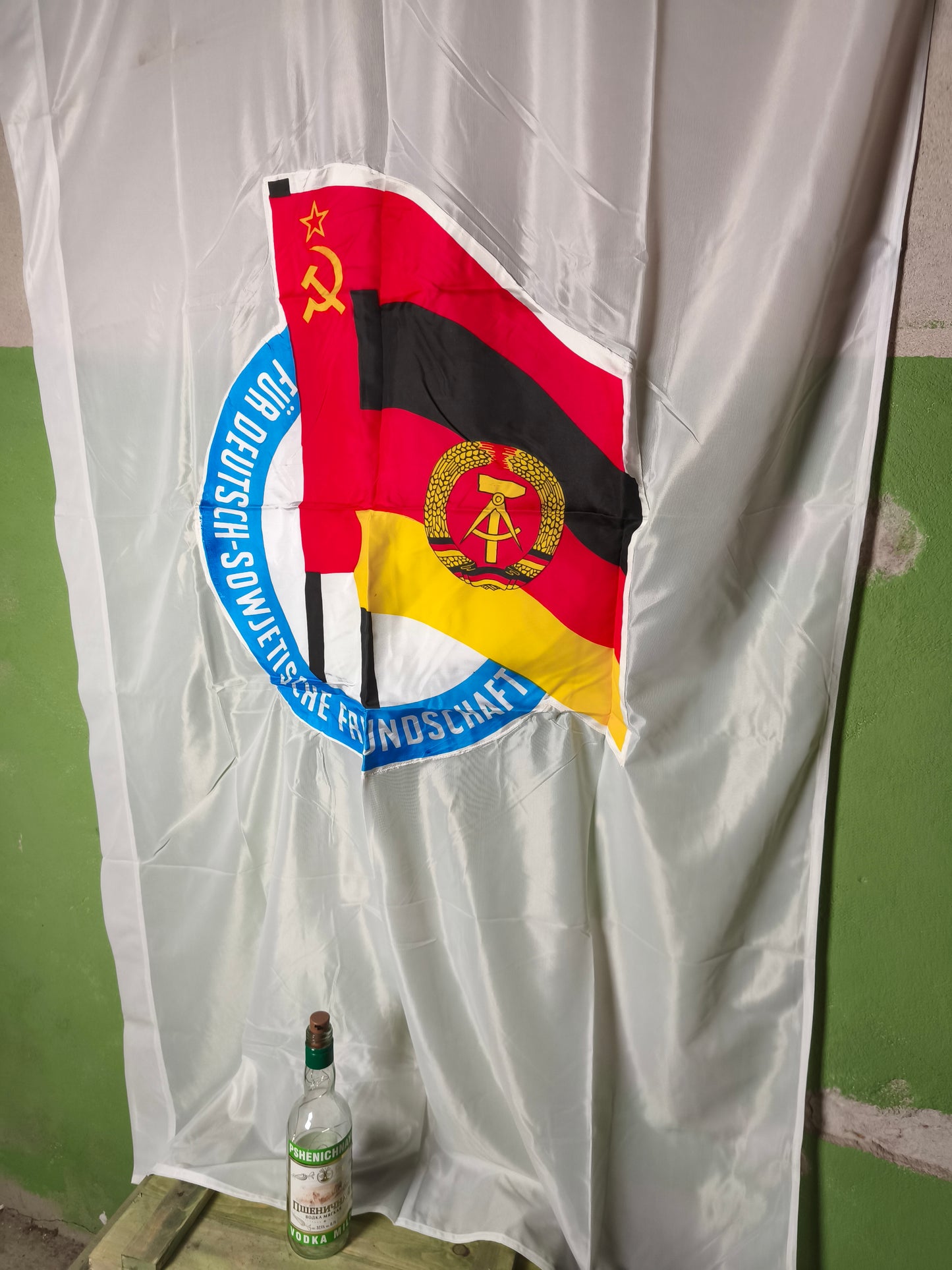 DDR DSF Für Deutsch-Sowjetische  Freundschaft double sided Banner Flag 120x200cm 47x78inch(!!)