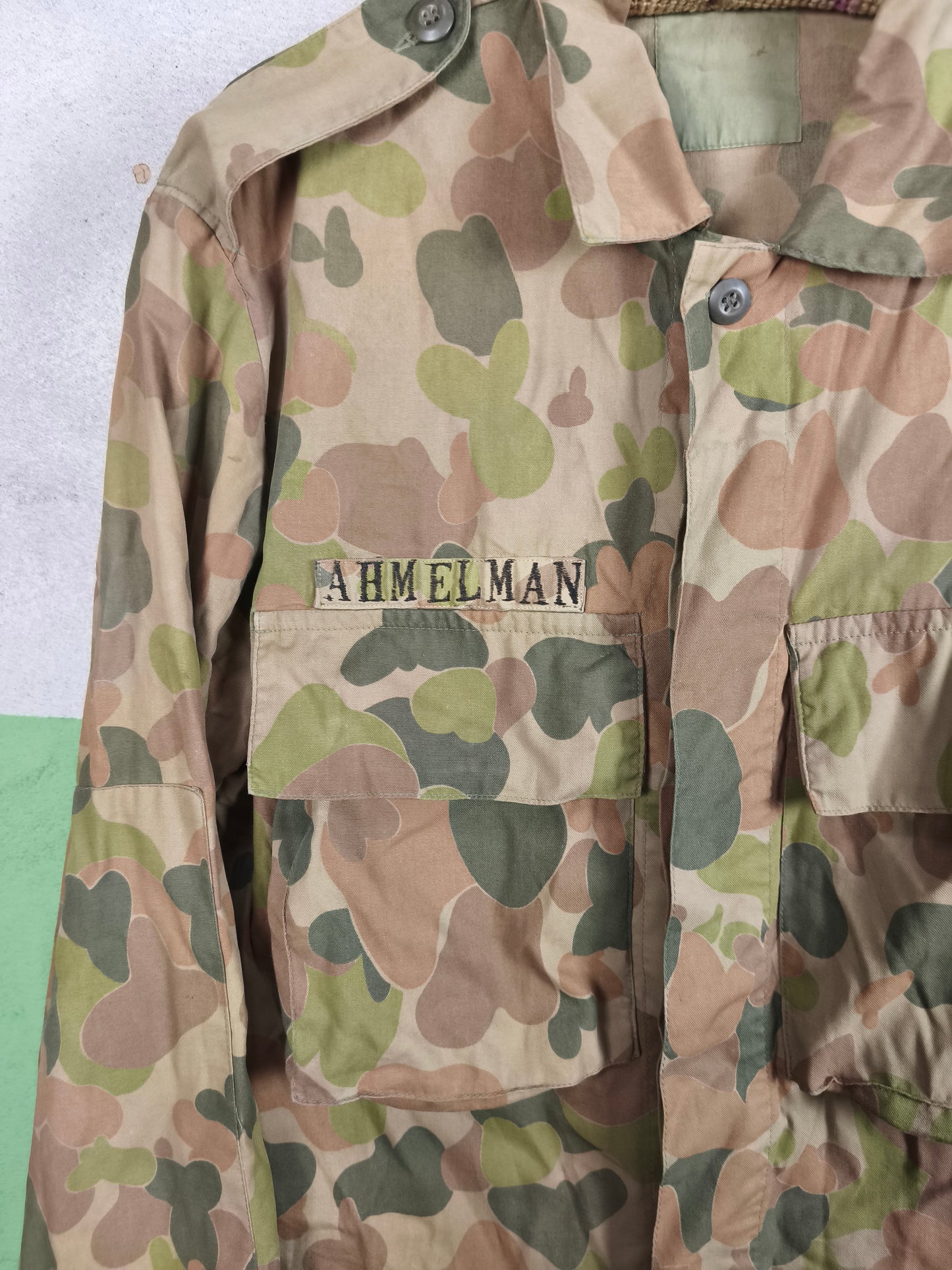 1980 Faded Auscam DPCU + Nametag Jacket M
