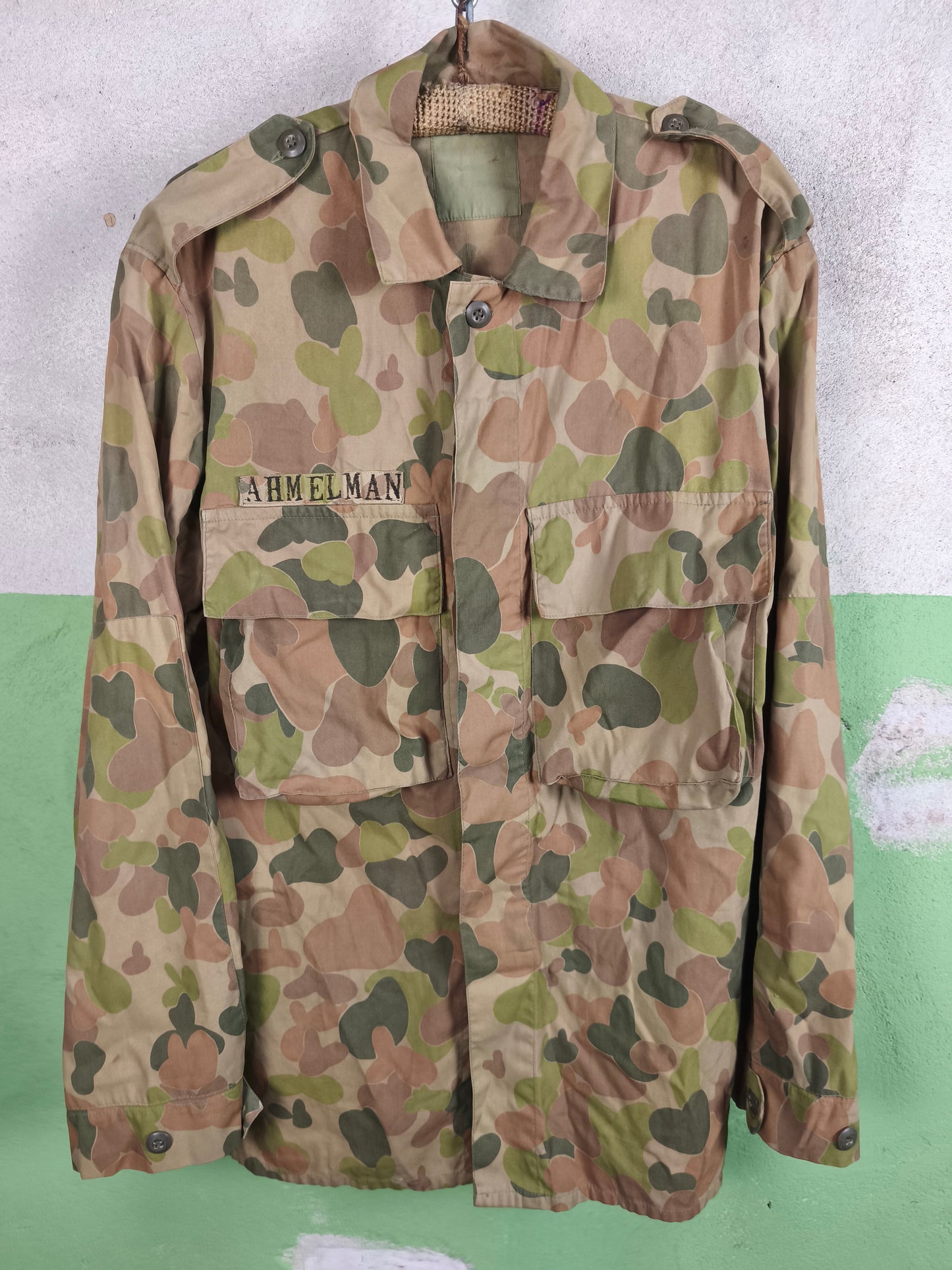 1980 Faded Auscam DPCU + Nametag Jacket M