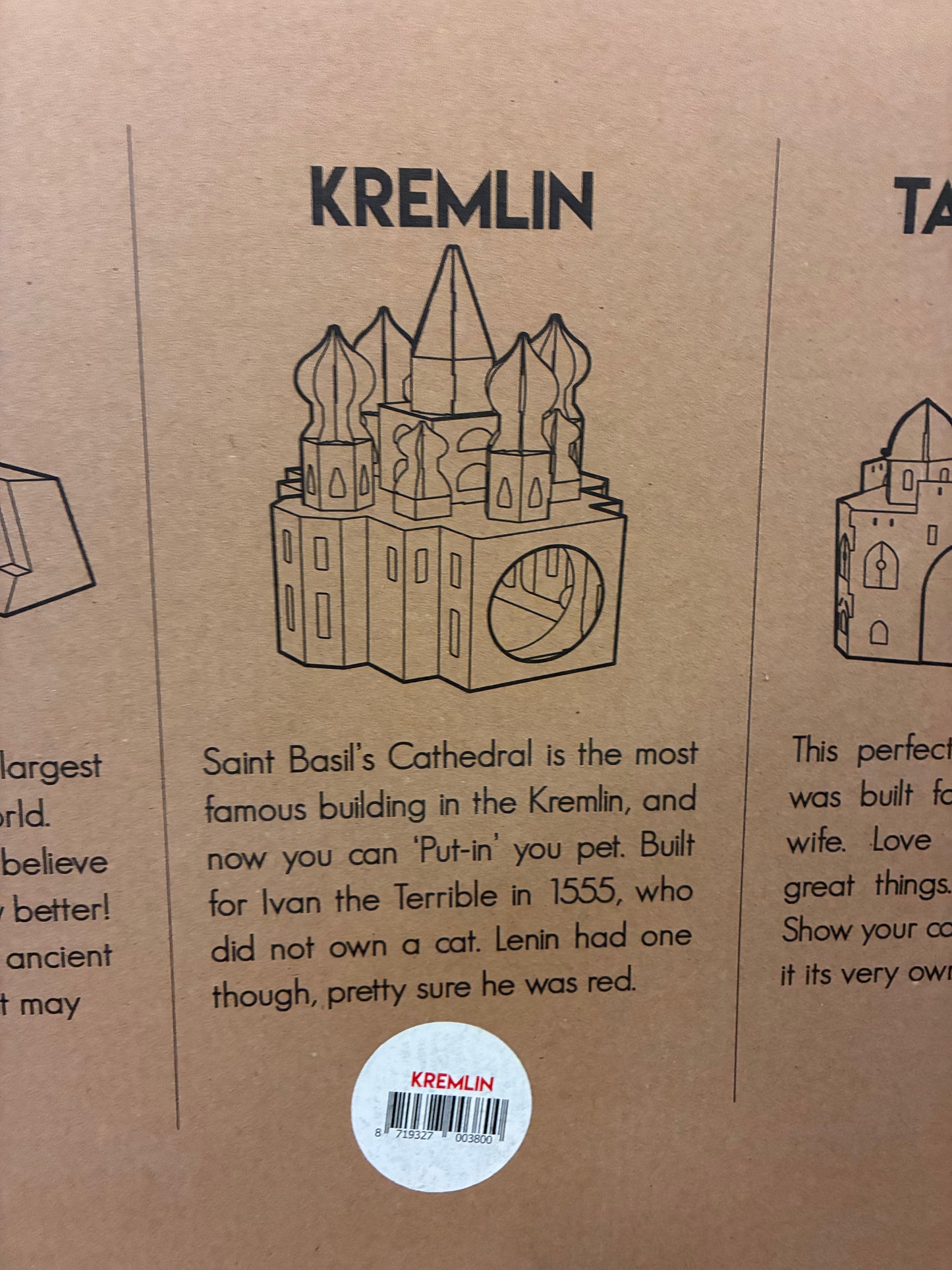 Poopy Cat Kremlin / Saint Basil Cathedral Moscow Cardboard Cat Playhouse
