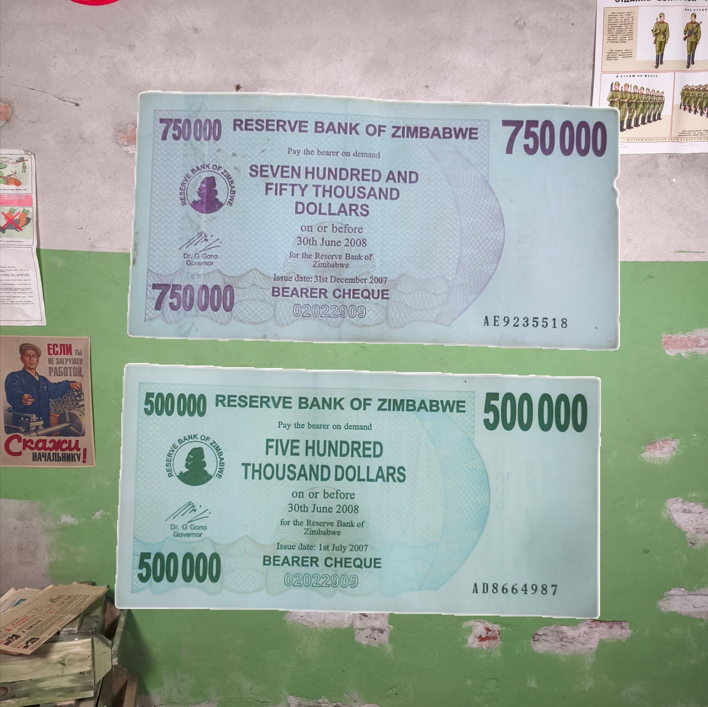 5+ Billion Zimbabwawe Dollars Hyperinflation Banknotes (Set of 5 Banknotes)