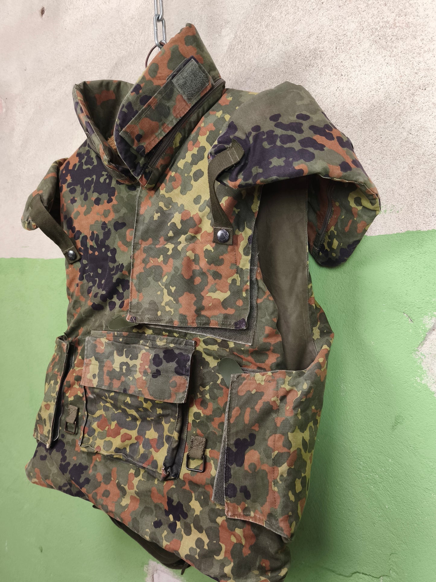 Issued German Flecktarn Flak Vest + Full Kevlar Inserts