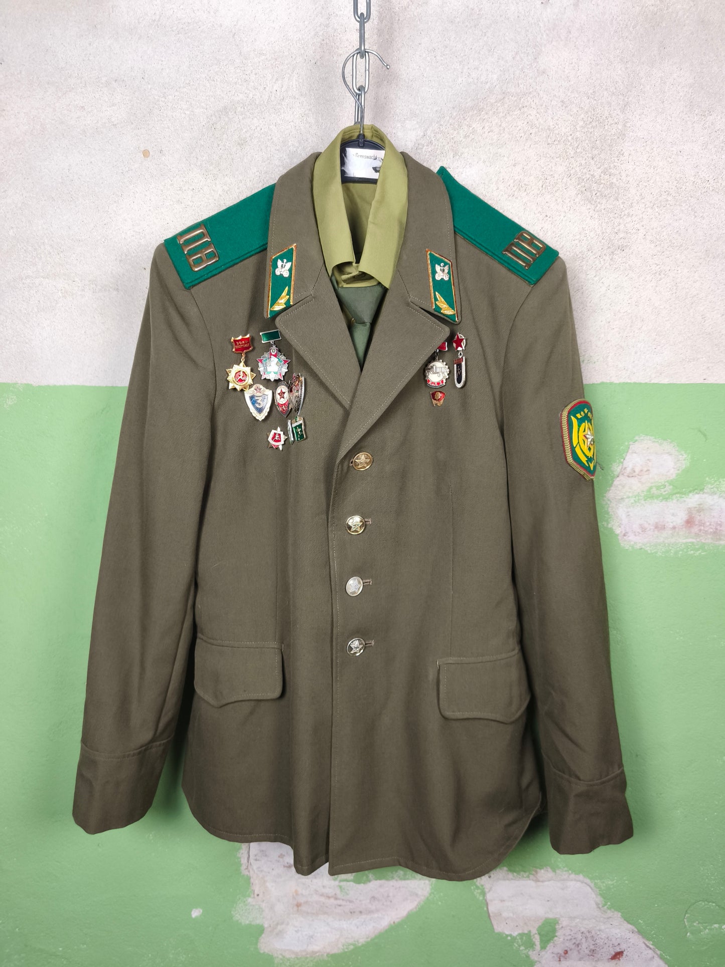 Soviet PV KGB Border Guard Dress Jacket+Shirt/Tie [52/4]