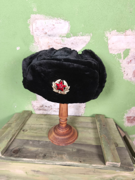 Belarussian Black Ushanka [Faux Fur] -62