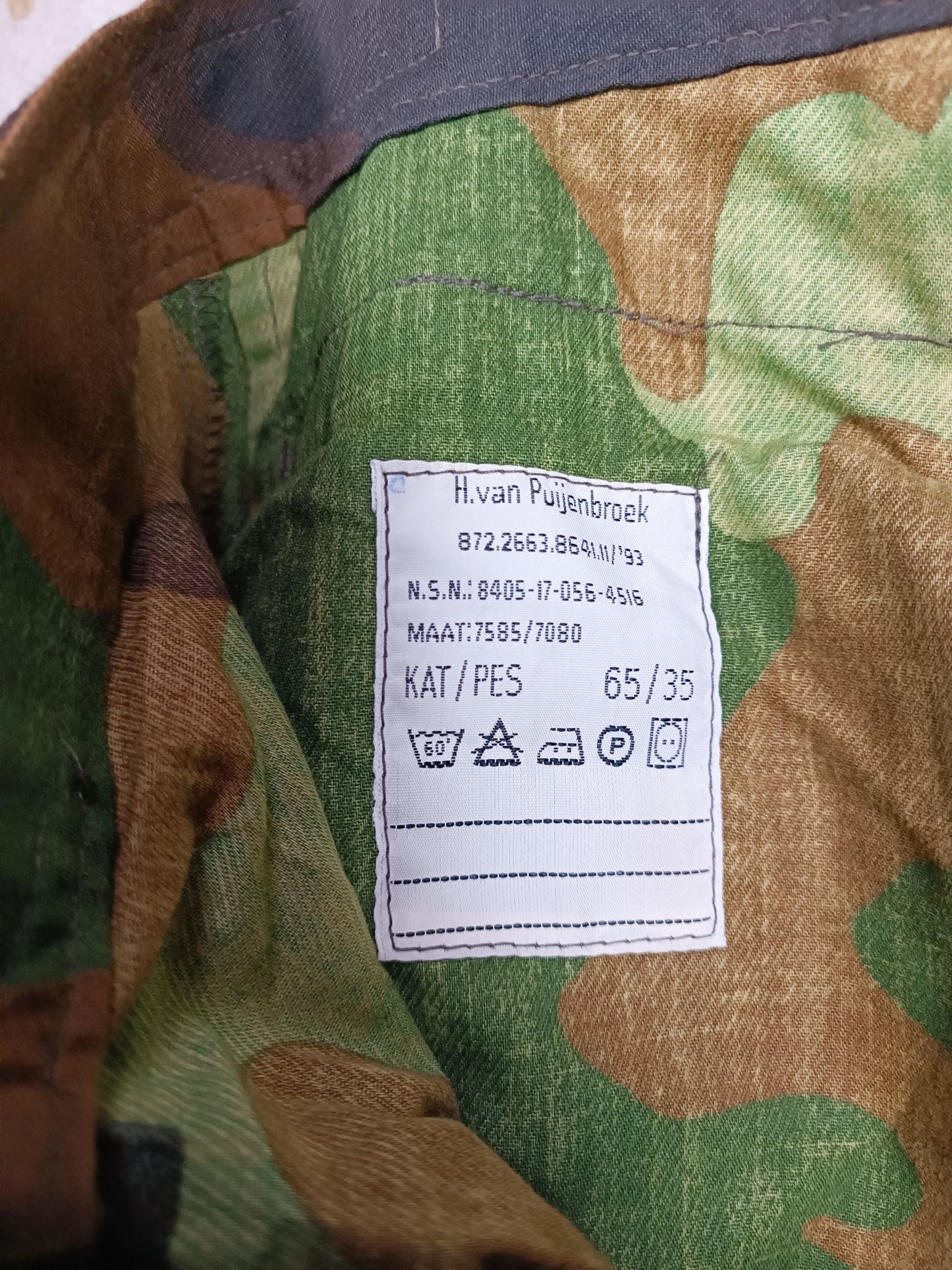 Issued Dutch Army Jungle Field pants