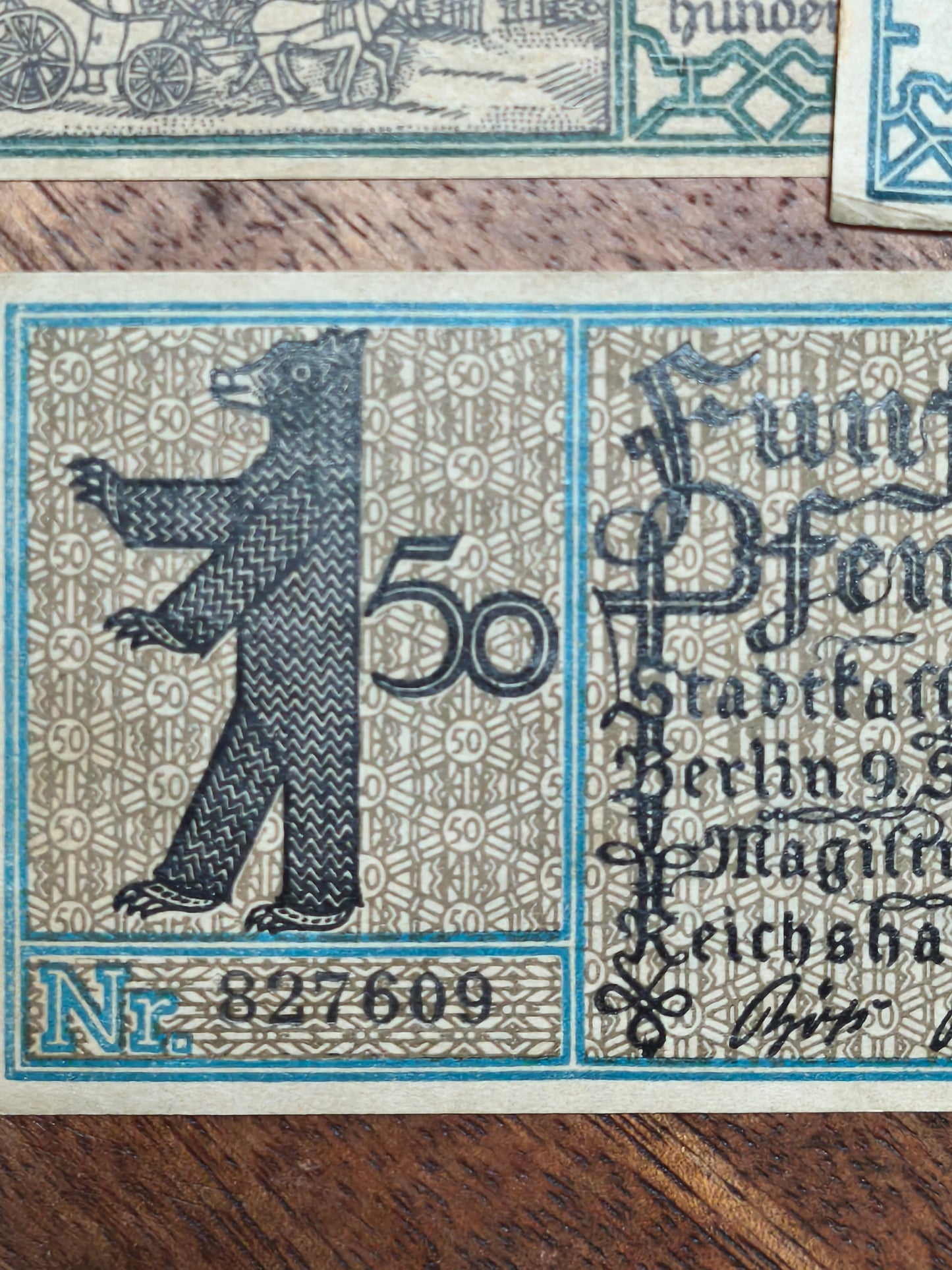 1921 German Weimar Republic Berlin Emergency Currency 50 German Pfennigs