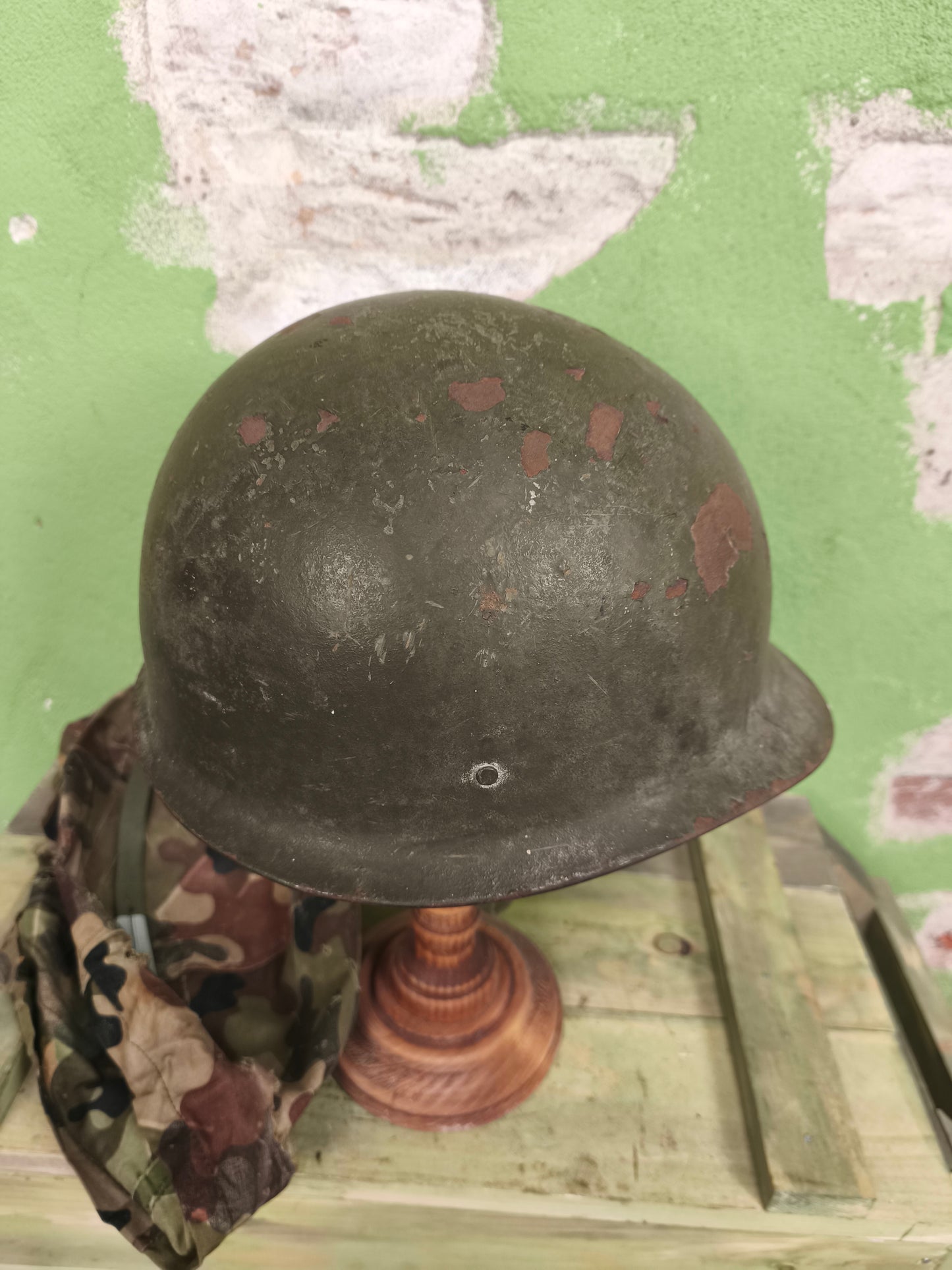 West German Bundeswehr M1 Metal Helmet + Reversible Amoeba Cover [56-58]