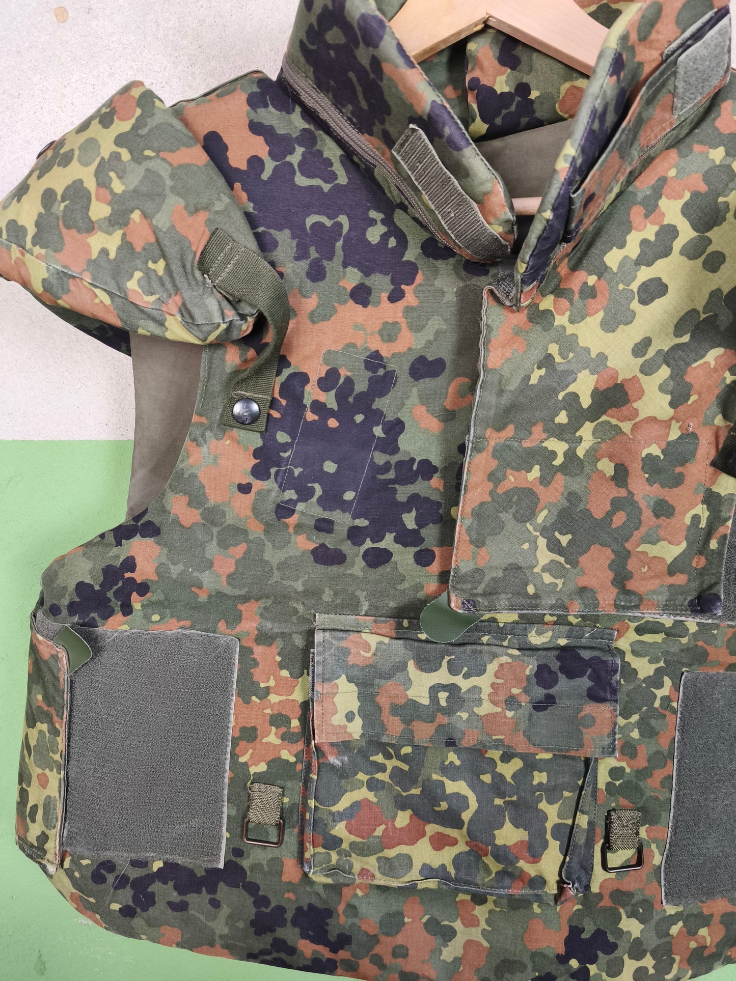 Issued German Flecktarn Flak Vest + Full Kevlar Inserts