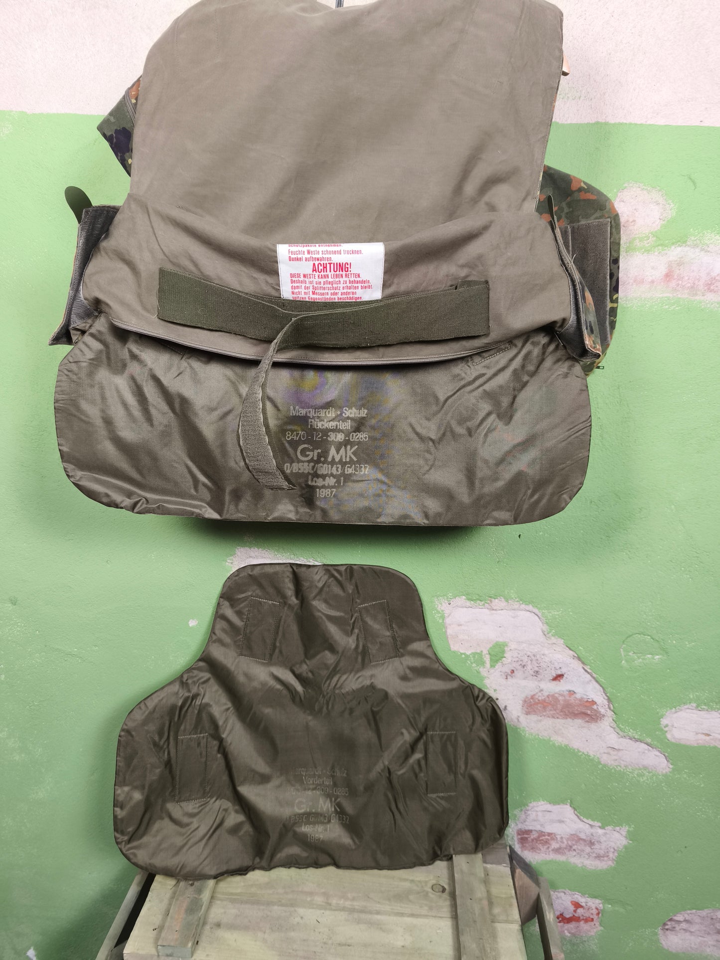 Issued German Flecktarn Flak Vest + Full Kevlar Inserts