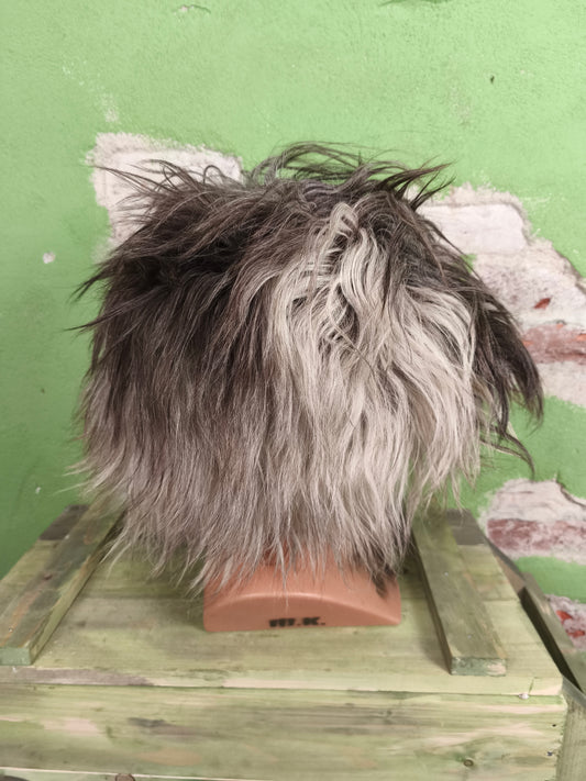 Dagestan Papakha Sheepskin Fur Hat- Brown-White