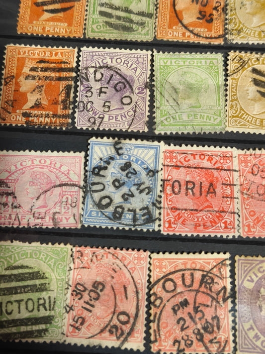Stamps: 10× Victoria (Australia) – Queen Victoria Era, 1880–1900.