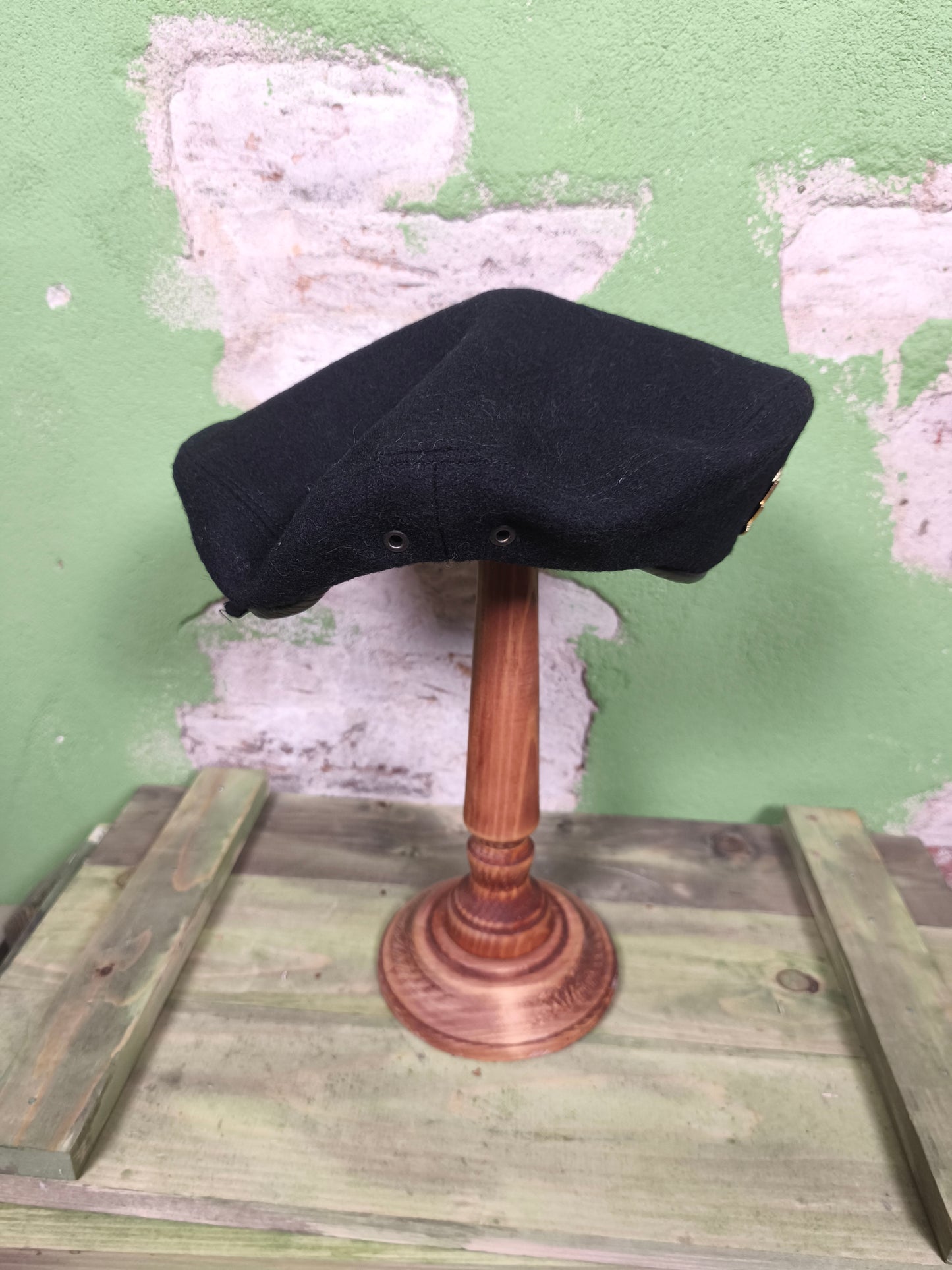 Unissued Russian Black Navy Infantry Beret with Soviet Insignia