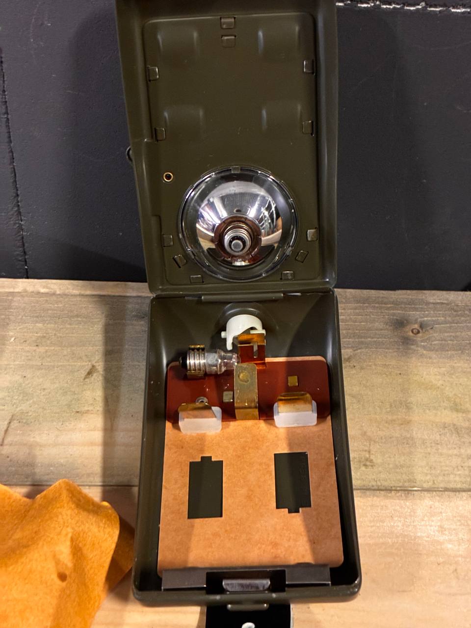 Cold War Era Pertrix Military Signal Flashlight Red & Green Filters & Signaling