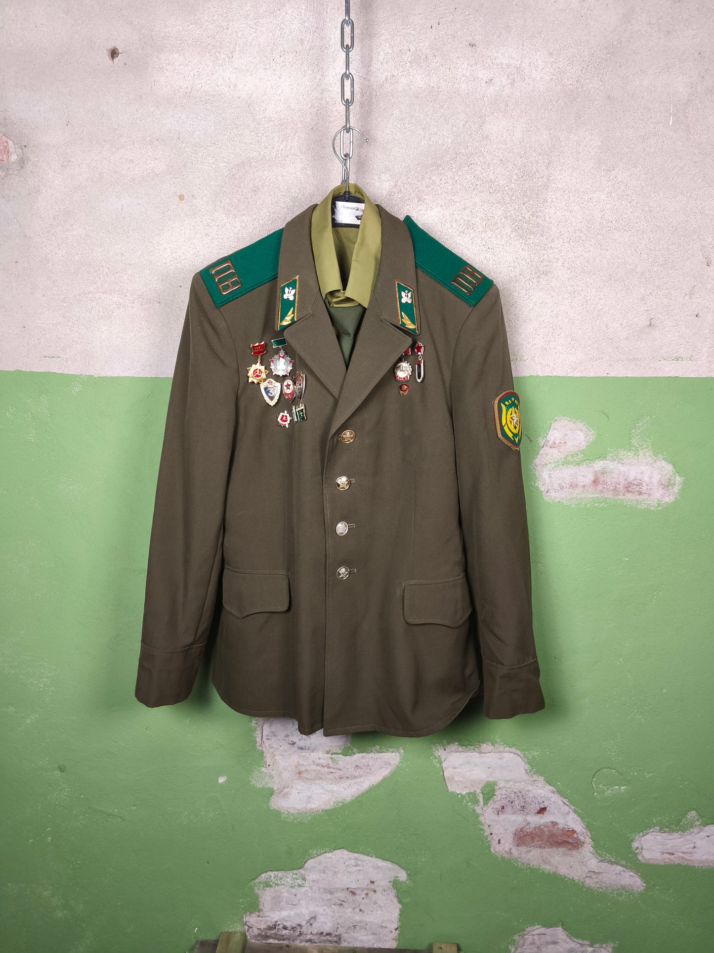 Soviet PV KGB Border Guard Dress Jacket+Shirt/Tie [52/4]
