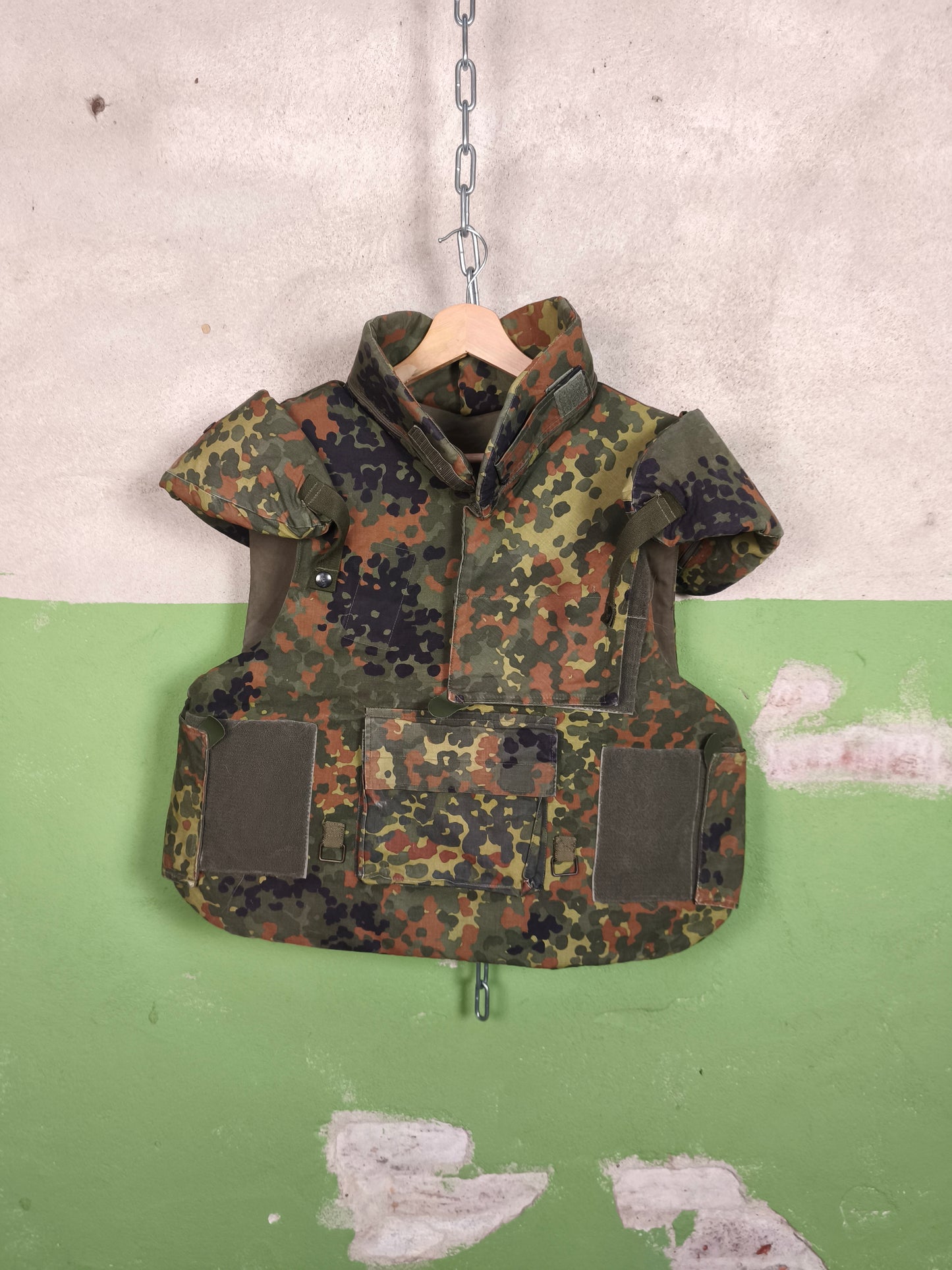 Issued German Flecktarn Flak Vest + Full Kevlar Inserts