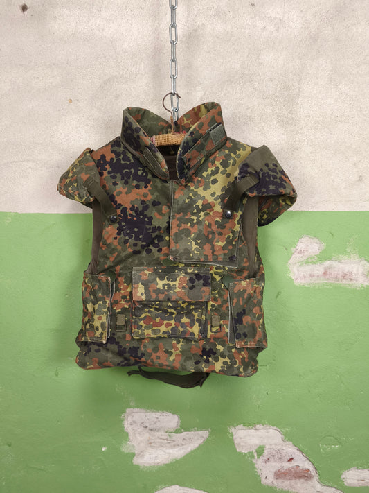 Issued German Flecktarn Flak Vest + Full Kevlar Inserts