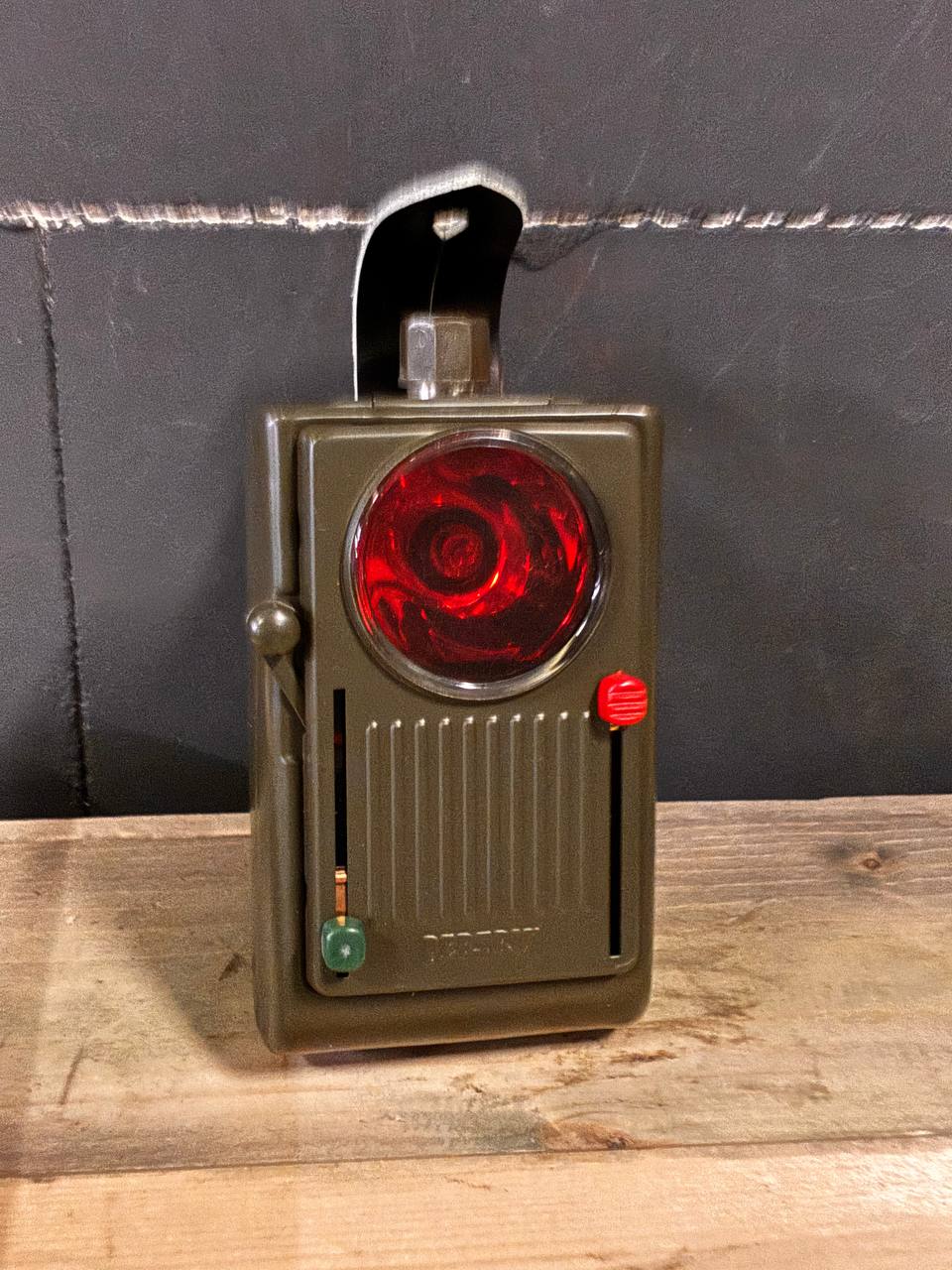Cold War Era Pertrix Military Signal Flashlight Red & Green Filters & Signaling