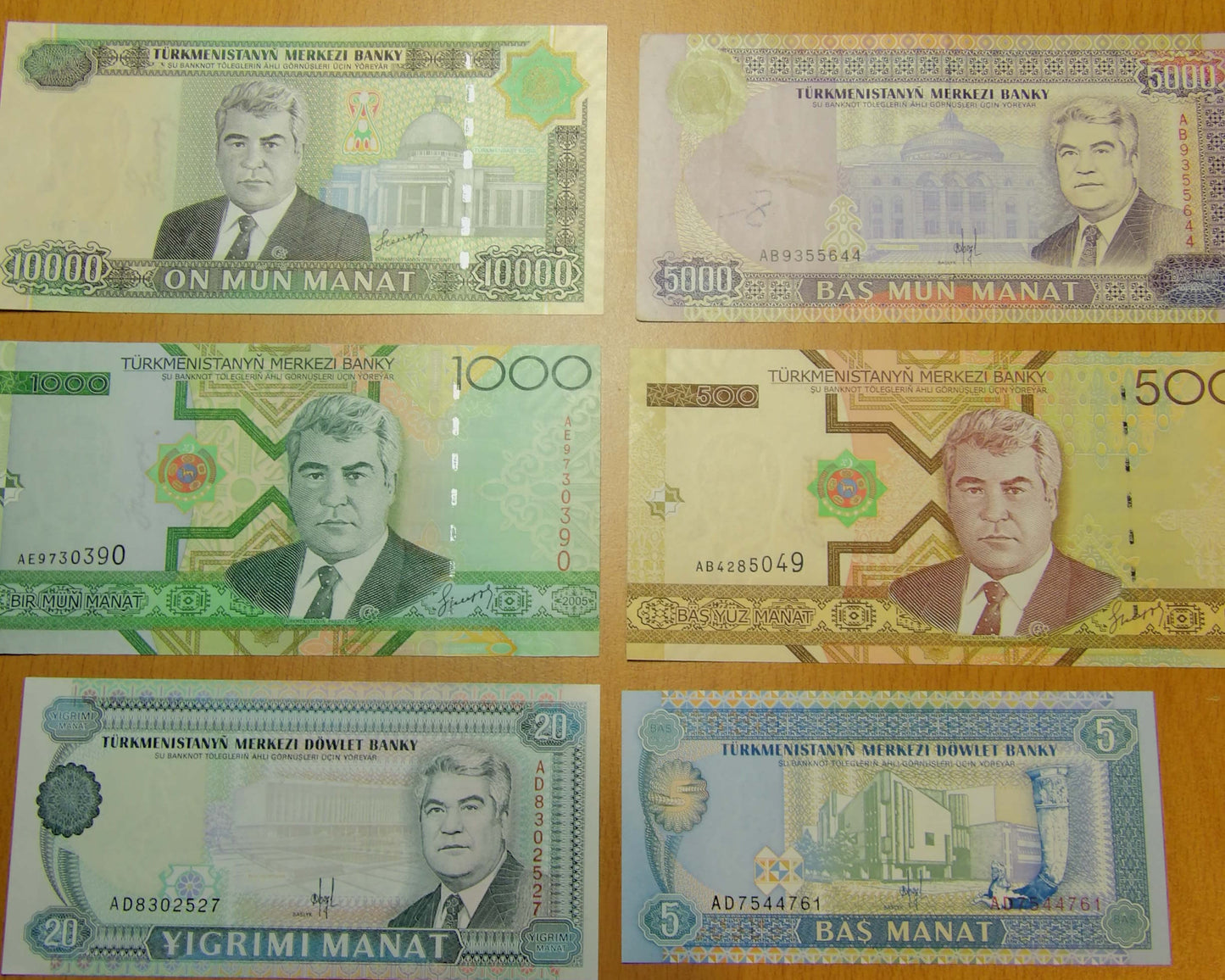 Türkmenistan Manat ($) Banknotes Hyperinflation (1995-2005)
