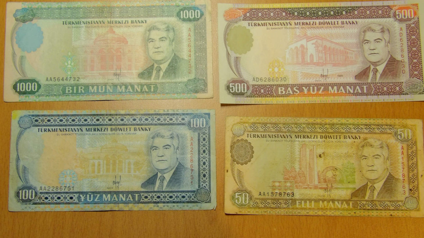 Türkmenistan Manat ($) Banknotes Hyperinflation (1995-2005)