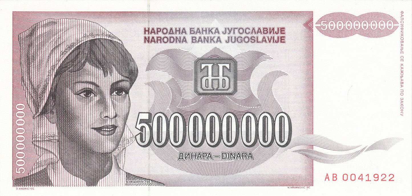 Yugoslavian Dinara Banknotes