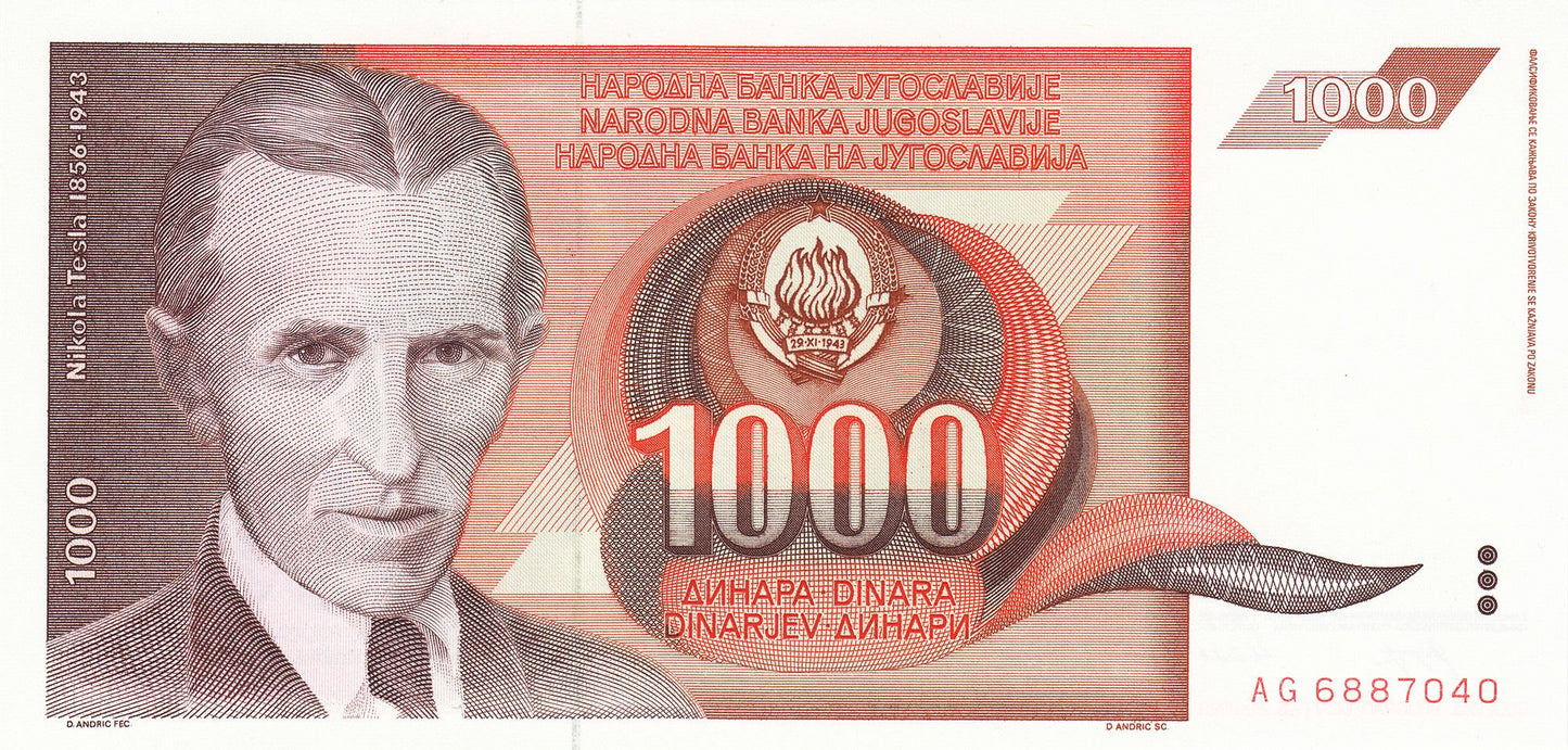 Yugoslavian Dinara Banknotes